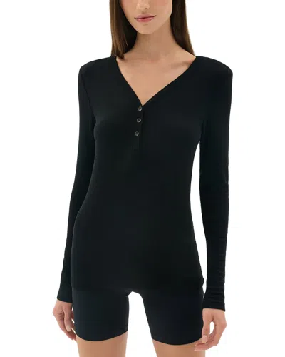 Splits59 Louise Rib Henley Top In Black