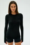 Splits59 Louise Rib Long Sleeve In Black