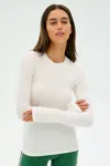 Splits59 Louise Rib Long Sleeve In White