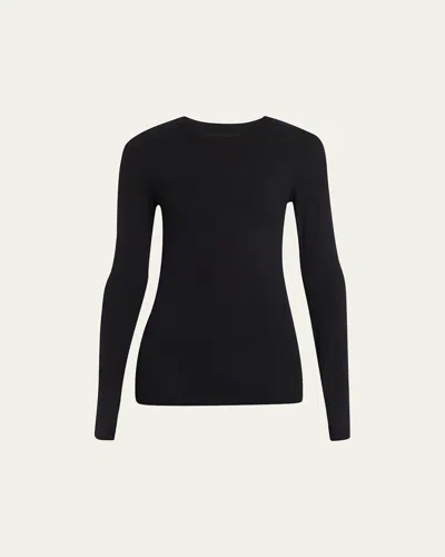 Splits59 Louise Rib Long Sleeve Top In Black
