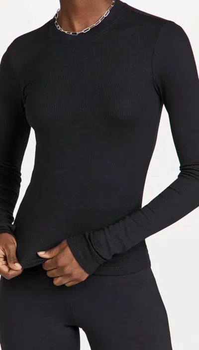 Splits59 Louise Rib Long Sleeve Top In Black