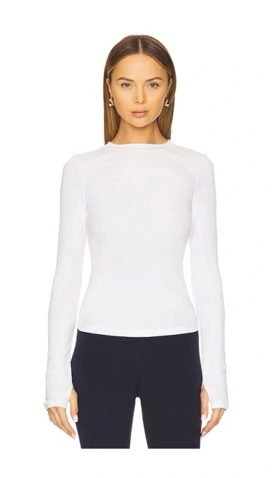 Splits59 Louise Rib Long Sleeve Top In White