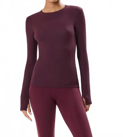 Splits59 Andie Oversized Fleece Sweatshirt In Dark Cherry In Purple