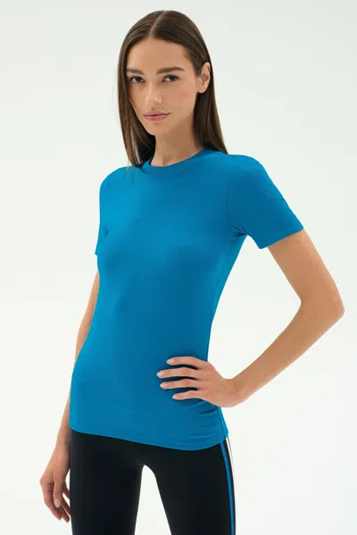 Splits59 Louise Rib Short Sleeve In Blue