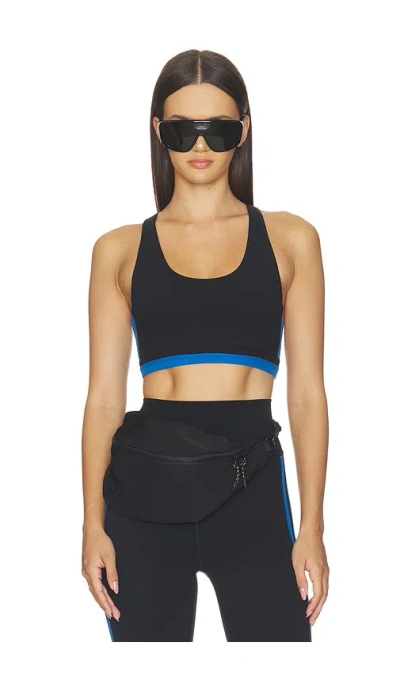 Splits59 Maci Airweight Sports Bra In Black & Classic Blue