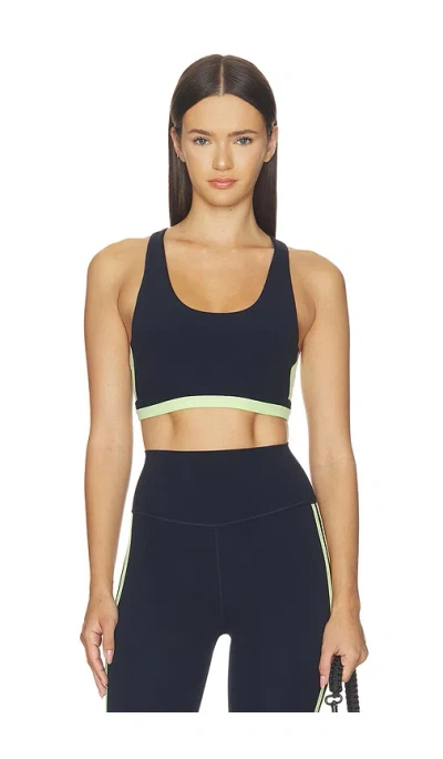 Splits59 Maci Airweight Sports Bra In Indigo & Limeade