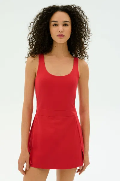 Splits59 Martina Rigor Mini Dress In Pirate Red In Animal Print