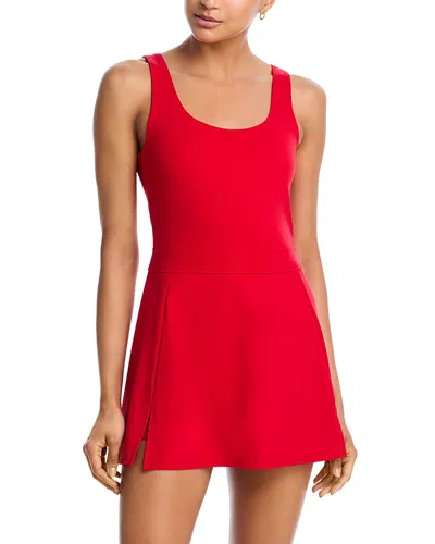 Splits59 Martina Rigor Mini Dress In Pirate Red In Animal Print