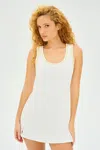 Splits59 Womens Martina Rigor Scoop-neck Stretch-woven Mini Dress White/chartreuse