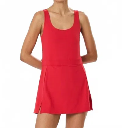 Splits59 Martina Rigor Mini Dress In Pirate Red In Animal Print