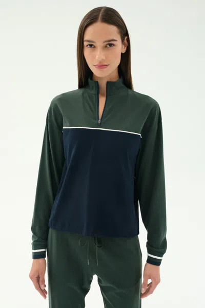 Splits59 Millie Airweight Half Zip In Green