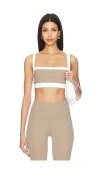 Splits59 Women's Monah Rigor Sports Bra In Latte & White