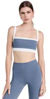 Splits59 Monah Rigor Square-neckline Stretch-woven Bra In Steel Blue/white
