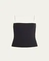 Splits59 Womens Monah Rigor Shoulder-straps Stretch-woven Top Black White In Black
