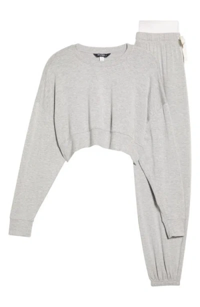 Splits59 Noah Crop Fleece Sweatshirt In Gray