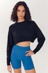 Splits59 Noah Fleece Crop Sweatshirt In Blue