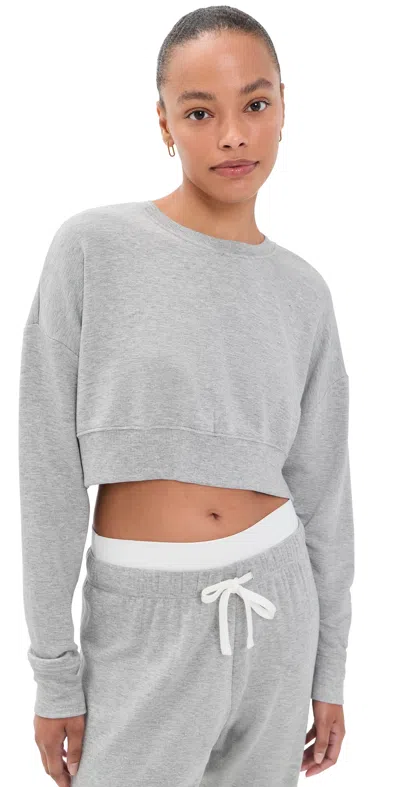 Splits59 Noah Fleece Crop Sweatshirt Heather Grey