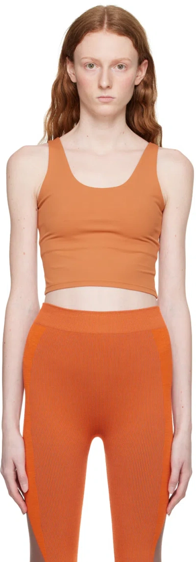 Splits59 Orange Sprint Rigor Sport Bra In Pecan