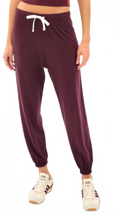 Splits59 Andie Oversized Fleece Sweatpants In Dark Cherry In Burgundy