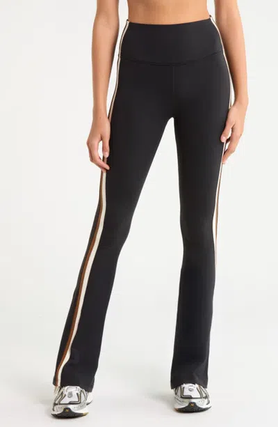 Splits59 Raquel High Waist Flare Leggings In Black/creme