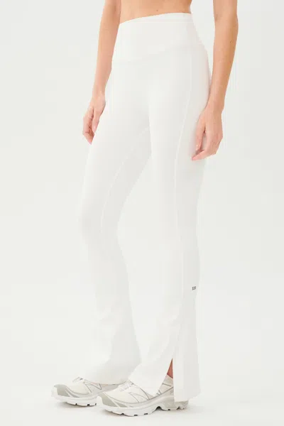 Splits59 Raquel High Waist Flare W/ Split Hem In White