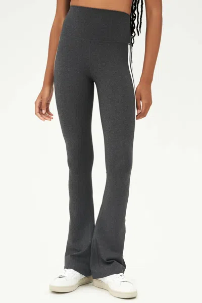 Splits59 Raquel High Waist Flared Legging In Heather Grey/white In Gray
