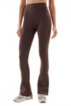 Splits59 Raquel High Waist Flared Leggings In Brown In Brown