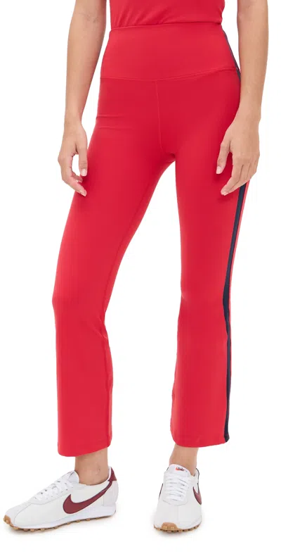 Splits59 Raquel High Waist Supplex Crop Leggings Pirate Red/indigo