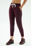 Splits59 Reena Fleece 7/8 Sweatpant In Burgundy
