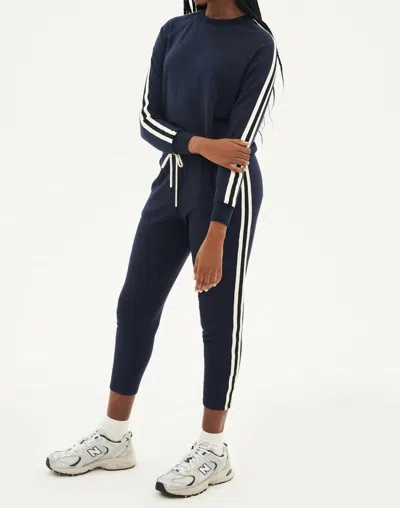 Splits59 Reena Fleece 7/8 Sweatpant In Indigo/white In Blue