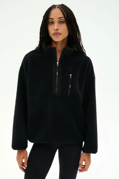 Splits59 Reese Sherpa Half Zip Pullover In Black