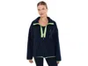 Splits59 Reese Sherpa Half Zip Pullover In Indigo/limeade