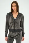 Splits59 Rhys Velour Zip Up Hoodie In Green