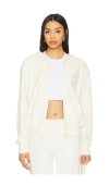 Splits59 Rhys Velour Zip Up Hoodie In Cream