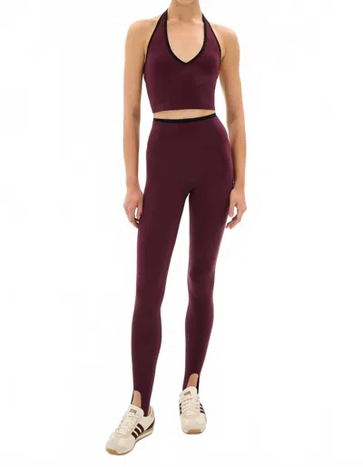Splits59 River Dual Waist Airweight Stirrup Legging In Dark Cherry/black In Multi