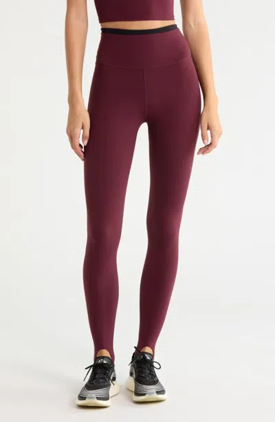 Splits59 River High Waist Airweight Stirrup Leggings In Dark Cherry/black