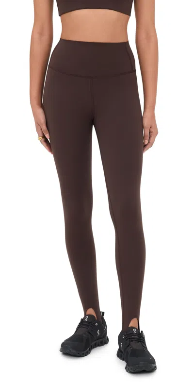 Splits59 River High Waist Airweight Stirrup Leggings Dark Chocolate In Brown