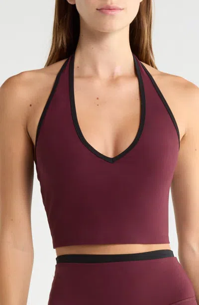 Splits59 Rory Airweight Halter Bralette In Burgundy