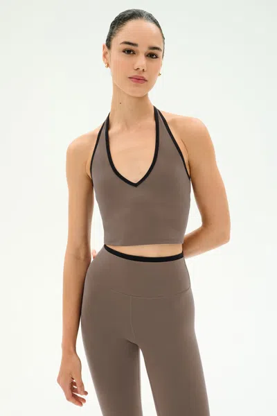 Splits59 Rory Airweight Halter Bralette In Lentil/black