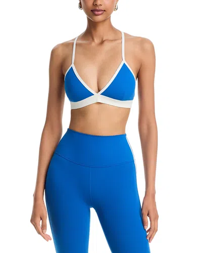 Splits59 Sage Rigor V Neck Sports Bra In Blue