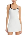 Splits59 Simona Airweight Tank Dress White/indigo In White/indigo