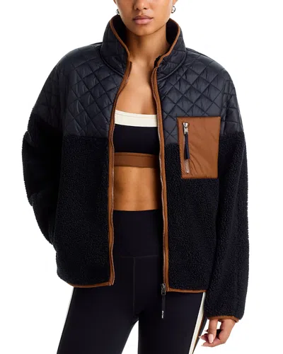 Splits59 Skylar Sherpa Quilted Combo Jacket In Black