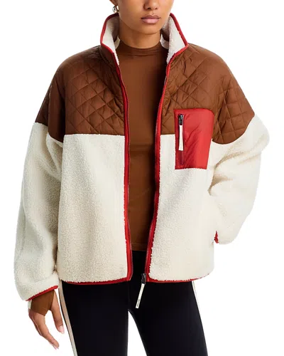 Splits59 Skylar Sherpa Quilted Combo Jacket In Brown