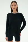 Splits59 Sonja Fleece Sweatshirt W/ Stripe In Black
