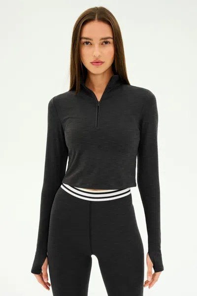 Splits59 Stevie Active Rib Half Zip In Black