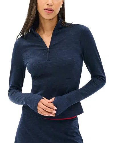 Splits59 Stevie Active Rib Half Zip Waist Length Top In Black
