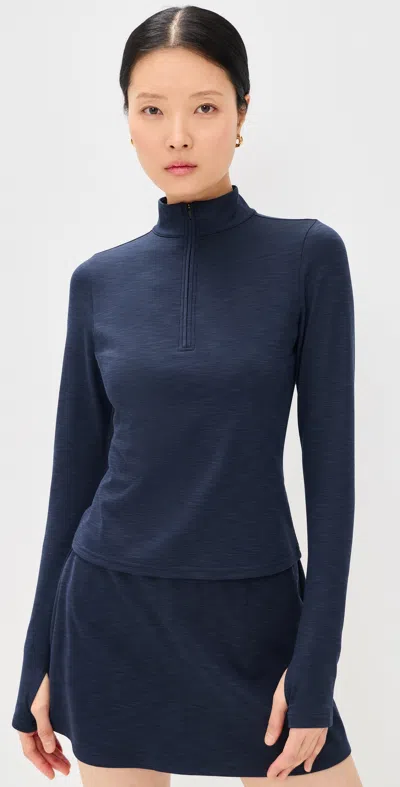 Splits59 Stevie Half Zip Top Heather Indigo In Blue