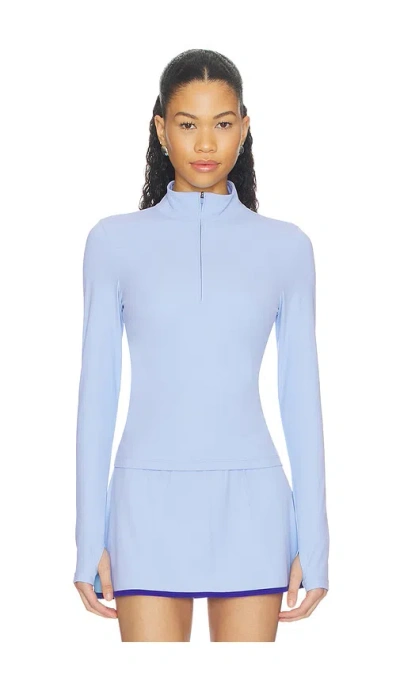Splits59 Tess Rigor Half Zip Waist Length Top In Purple
