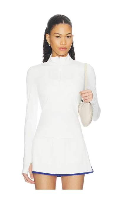 Splits59 Tess Rigor Half Zip Waist Length Top In White