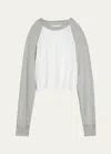 Splits59 Warm Up Cropped Fleece Sweatshirt In Htgreywhi